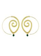 Romwe Gold Individuality Spiral Earrings