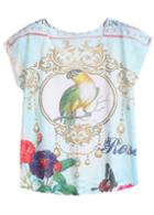 Romwe Eagle Print Casual T-shirt