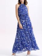 Romwe Ring-neck Flower Print Long Dress