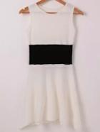 Romwe Sleeveless Knit White Dress
