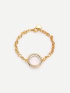 Romwe Golden Heart-shaped Geometric Diamond Bracelet