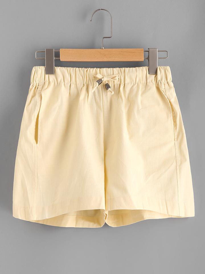 Romwe Elastic Drawstring Waist Shorts