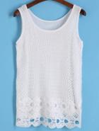 Romwe Hollow Lace Hem Tank Top