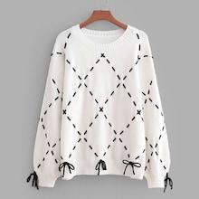 Romwe Drop Shoulder Jumper With Rope Tie Detail