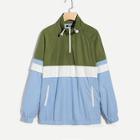 Romwe Guys Zip & Pocket Front Color Block Jacket