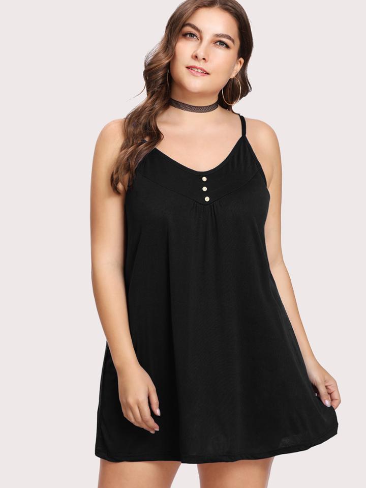 Romwe Single Breasted Cami Top