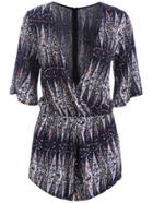 Romwe Deep V Neck Tribal Print Romper