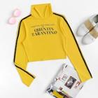 Romwe Letter Print High Neckline Tee