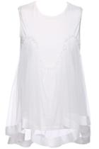 Romwe Asymmetric Dual-tone White Vest