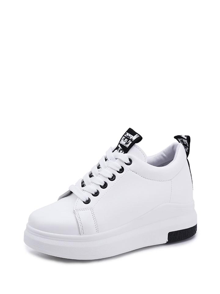 Romwe Slogan Detail Lace Up Sneakers