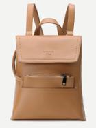 Romwe Yellow Faux Leather Flap Backpack With Clutch