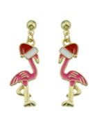 Romwe Christmas Flamingos Pendant Creative Individual Earrings