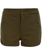 Romwe With Button Slim Army Green Shorts