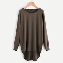 Romwe High Low Oversized Batwing Tee