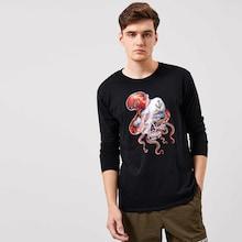 Romwe Men Octopus & Skull Print Tee