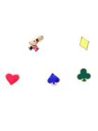 Romwe Multicolor Poker Design Earring Set