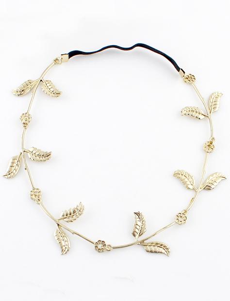 Romwe Fashion Gold Leaves Hair Accessories