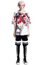 Romwe Inxx Cross Abstract Pattern Print T-shirt