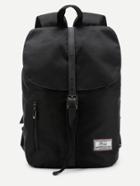 Romwe Zipper & Buckle Front Canvas Backpack