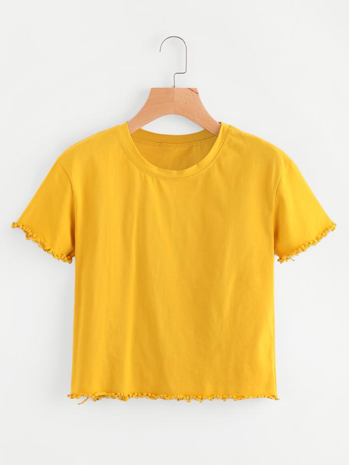 Romwe Raw Cut Trim Tee