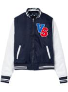 Romwe Stand Collar Vartity 96 Print Jacket