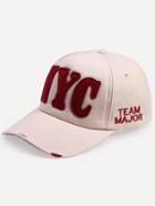 Romwe White Embroidered Letters Baseball Hat