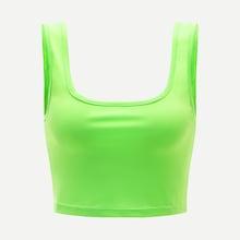Romwe Neon Lime Crop Top