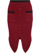 Romwe Pockets Buttons Asymmetrical Knit Skirt