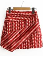 Romwe Red Tribal Pattern Asymmetrical Skirt