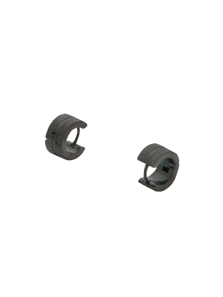 Romwe Black Scrub Hoop Earings