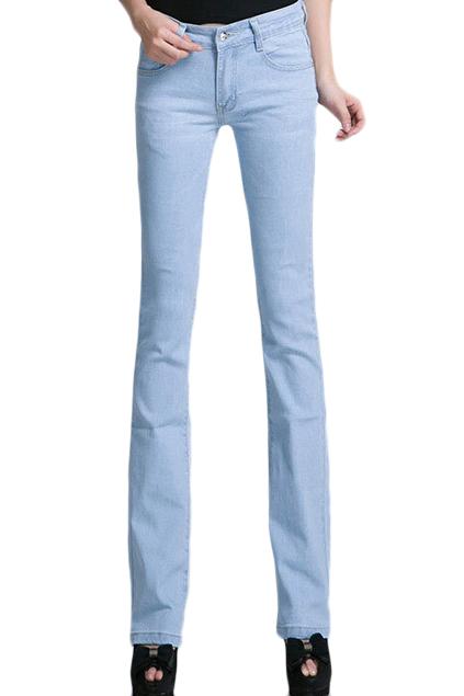 Romwe Sheer Blue Boot-cut Jeans