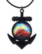 Romwe Yellow Sky Pattern Pendant Necklace