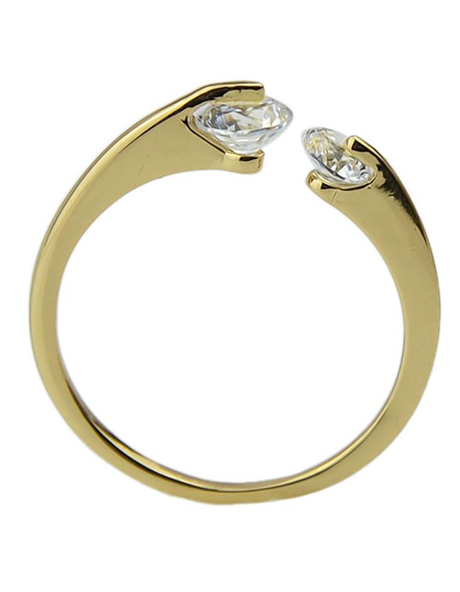 Romwe 2015 Gold Plated Simple Style Imitation Crystal Women Engagement Ring