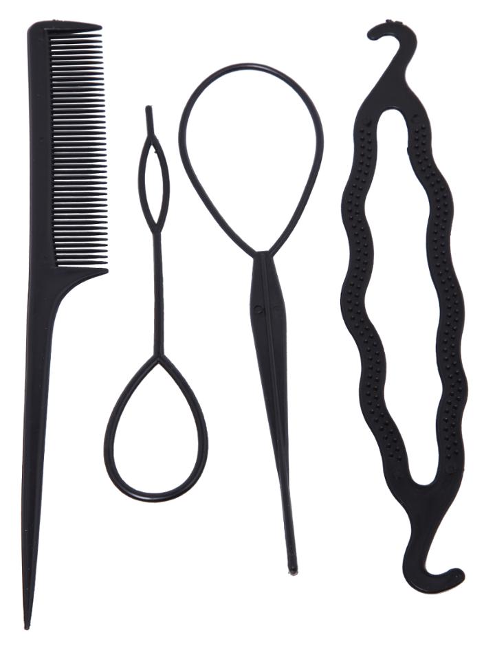 Romwe Black Comb Pull Hair Pins U-shaped Clip Hairpin Hook Set