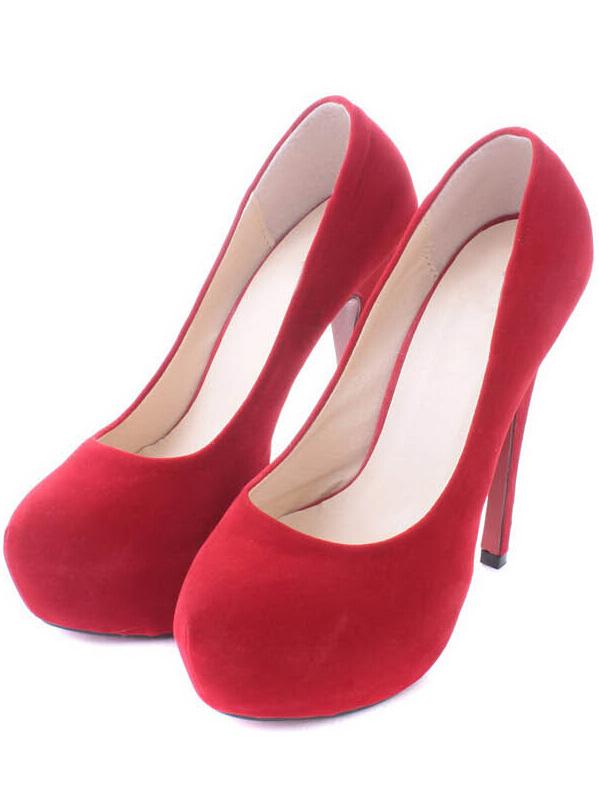 Romwe Red Hidden Platform Stiletto Heels