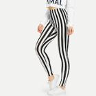 Romwe Two Tone Striped Leggings