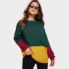 Romwe Color-block Drop Shoulder Jumper