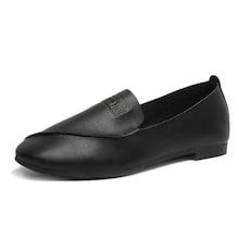 Romwe Solid Pu Flat Loafers
