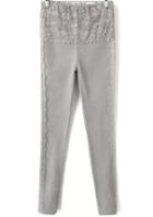 Romwe Lace Slim Grey Legging
