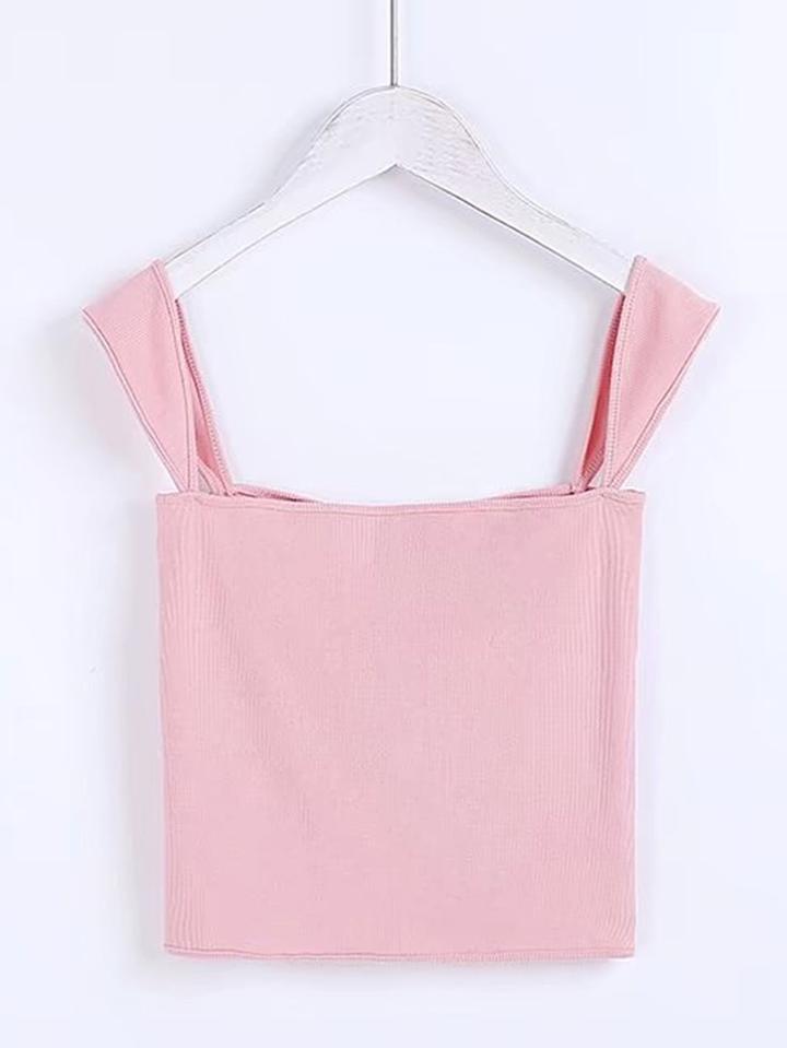 Romwe Strap Jersey Sleeveless Top