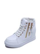 Romwe Double Zip Detail High Top Sneakers
