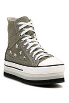 Romwe Star Embellished Shoelace Sneakers