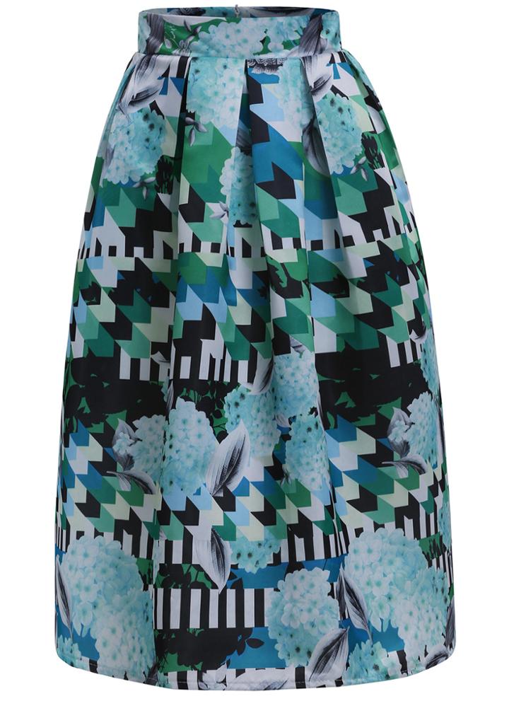 Romwe With Zipper Houndstooth Skirt