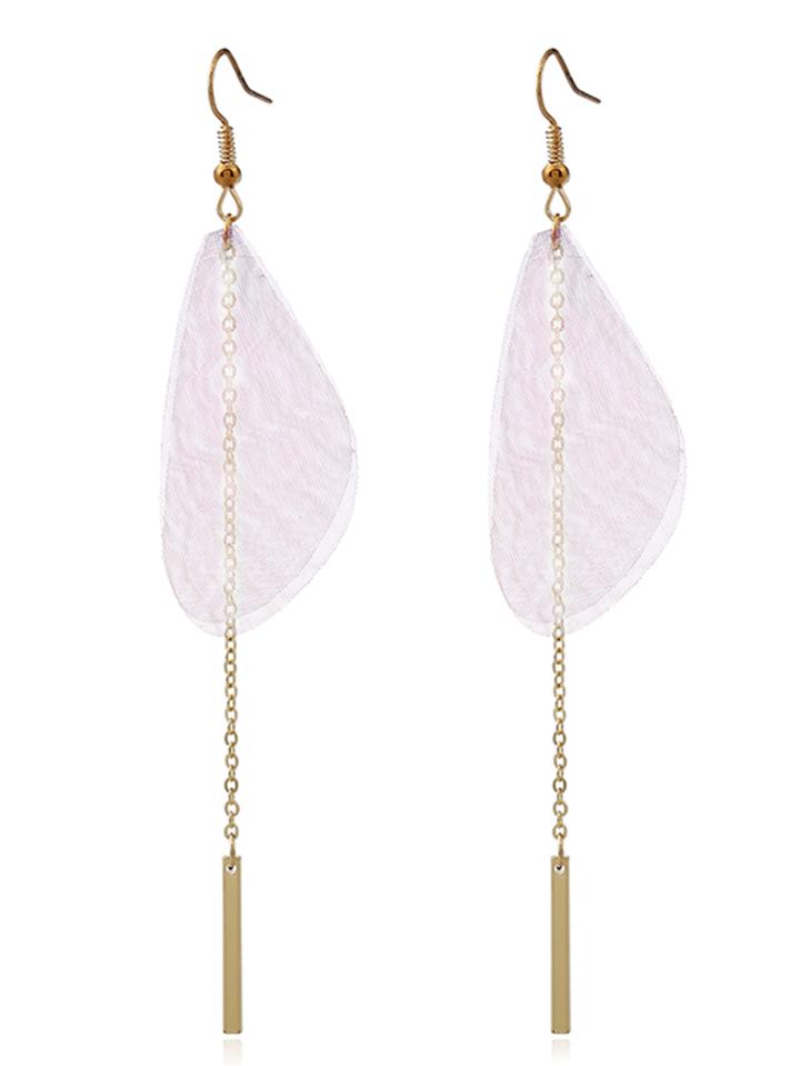 Romwe Bar Detail Chain Drop Earrings