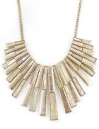 Romwe Gold Bars Splice Necklace