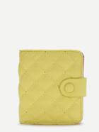 Romwe Yellow Fold Snap Button Wallet