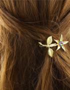 Romwe Rhinestone Flower Hair Clips