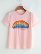 Romwe Pattern Print T-shirt