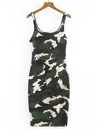 Romwe Camouflage Print Tank Dress