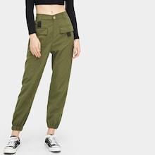 Romwe Button And Pocket Detail Pants